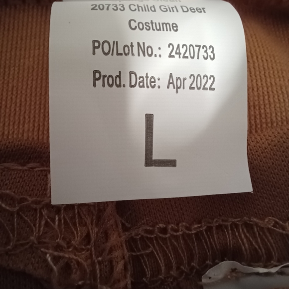 Fawn Deer Halloween Costume  Girls Large - Picture 3 of 6
